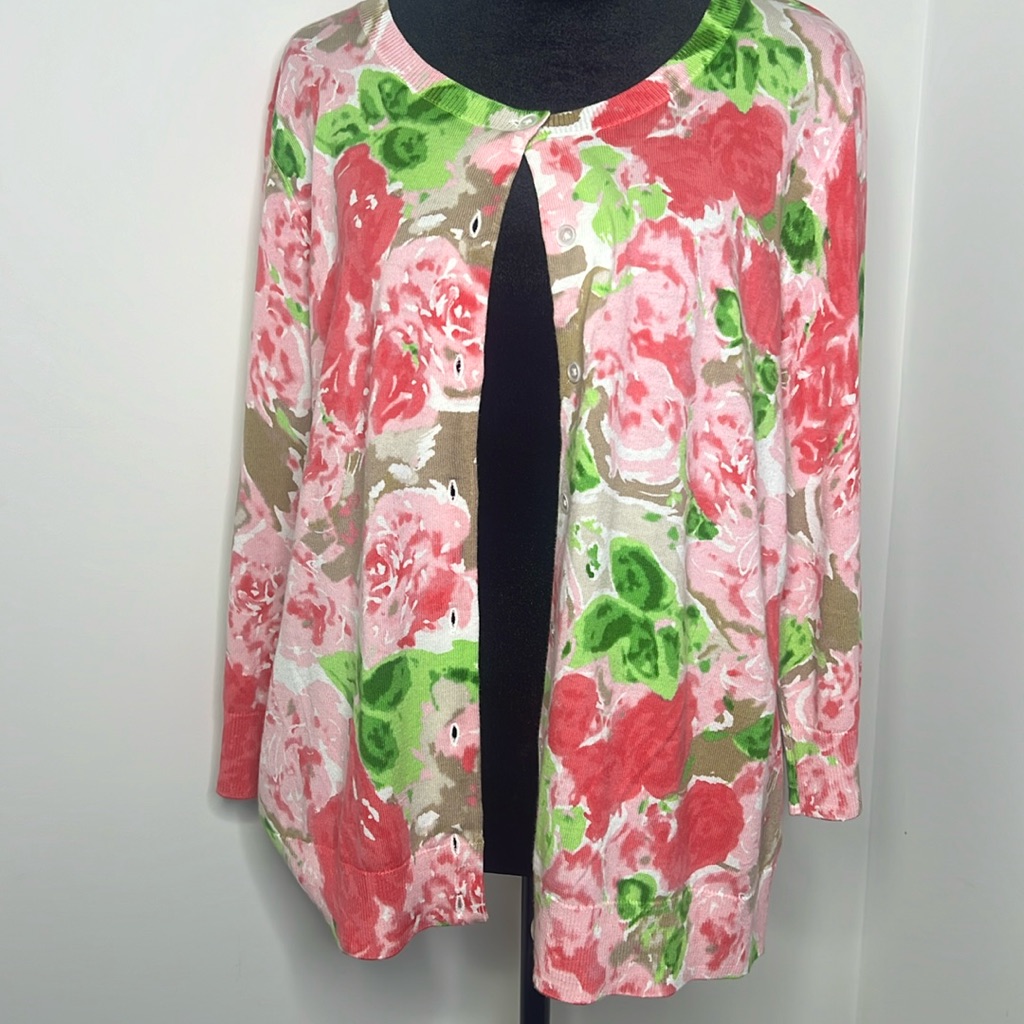 Talbots Floral Cardigan Size Xlp